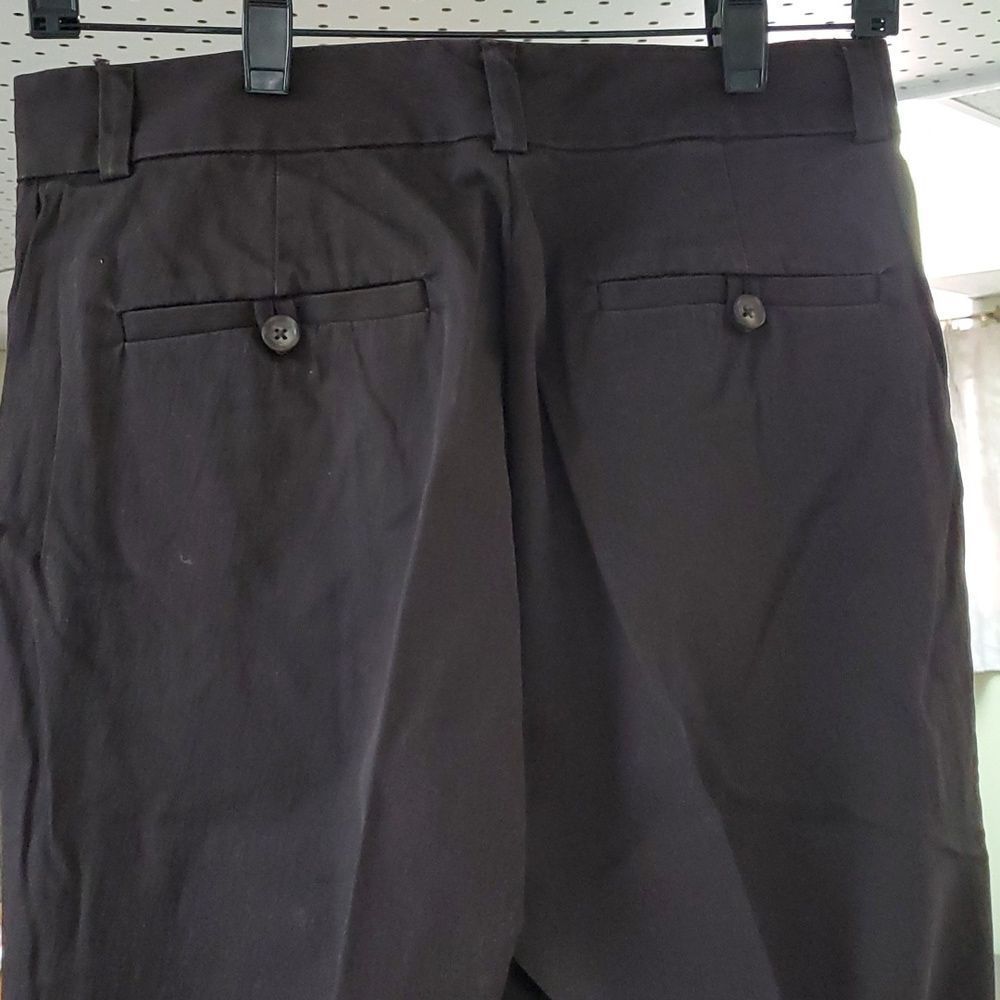 Chocolate brown cropped cotton stretch pants - Picture 5 of 5